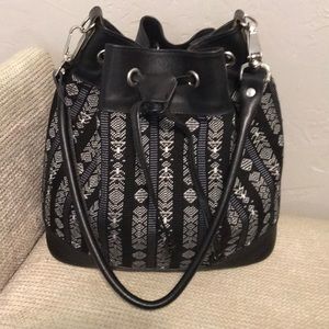 Nena & Co Black Tribal bucket Shoulder Bag Purse